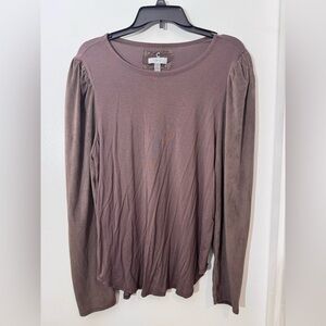 Cupio Mauve Long Sleeve Scoop Neck Top